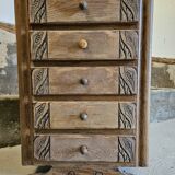 Art Deco wooden chest of drawers with 5 drawers