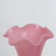 Pink vase foot twisted milk glass