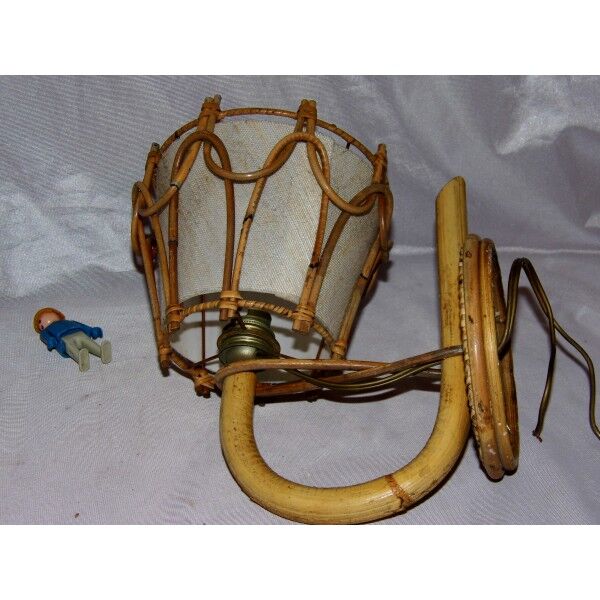 Light lamp bamboo rattan Lampshade vintage years 50