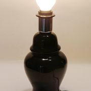 Elegant little vintage lamp base in black ceramic