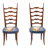 Set ladder back chairs paolo buffa 1950s italy