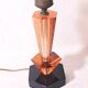Art Deco style table lamp base in black and pink Bohemian crystal.