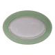Plat ovale marli vert d'eau et frise dorée Cafés Lemaire
