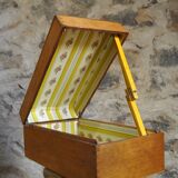 Vintage lined interior wooden long box