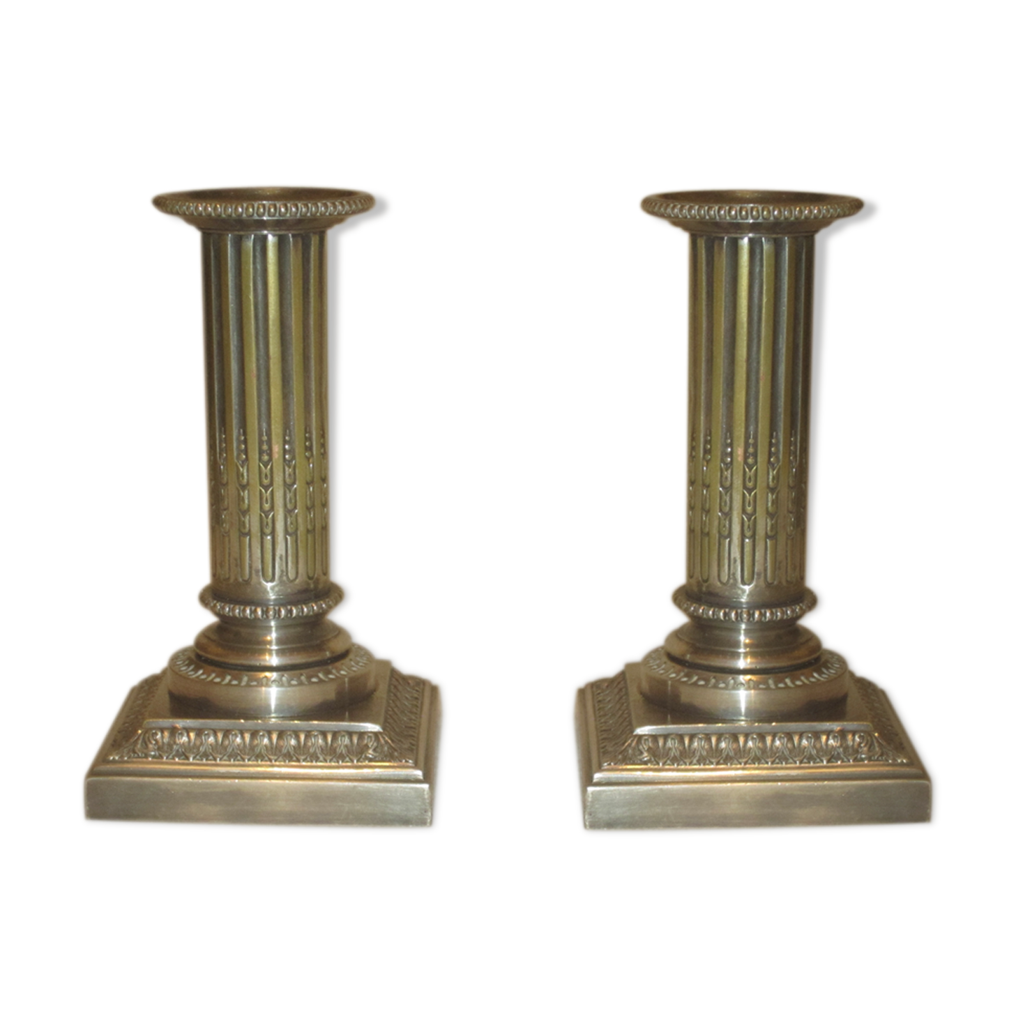 Pair of candlesticks Cailar Bailard silver metal