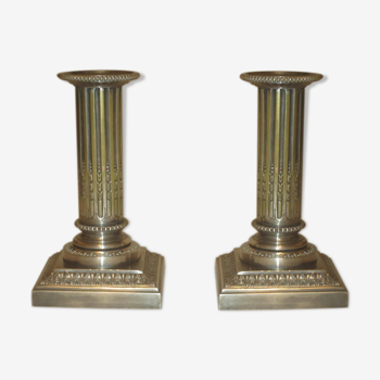 Pair of candlesticks Cailar Bailard silver metal