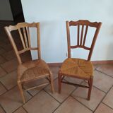 Vintage straw low chairs