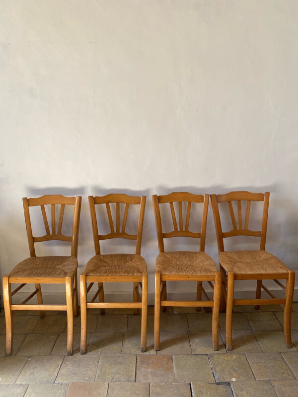 Chaise en paille vintage