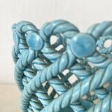 1960s woven ceramic planter