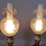 Pair of art nouveau lamps