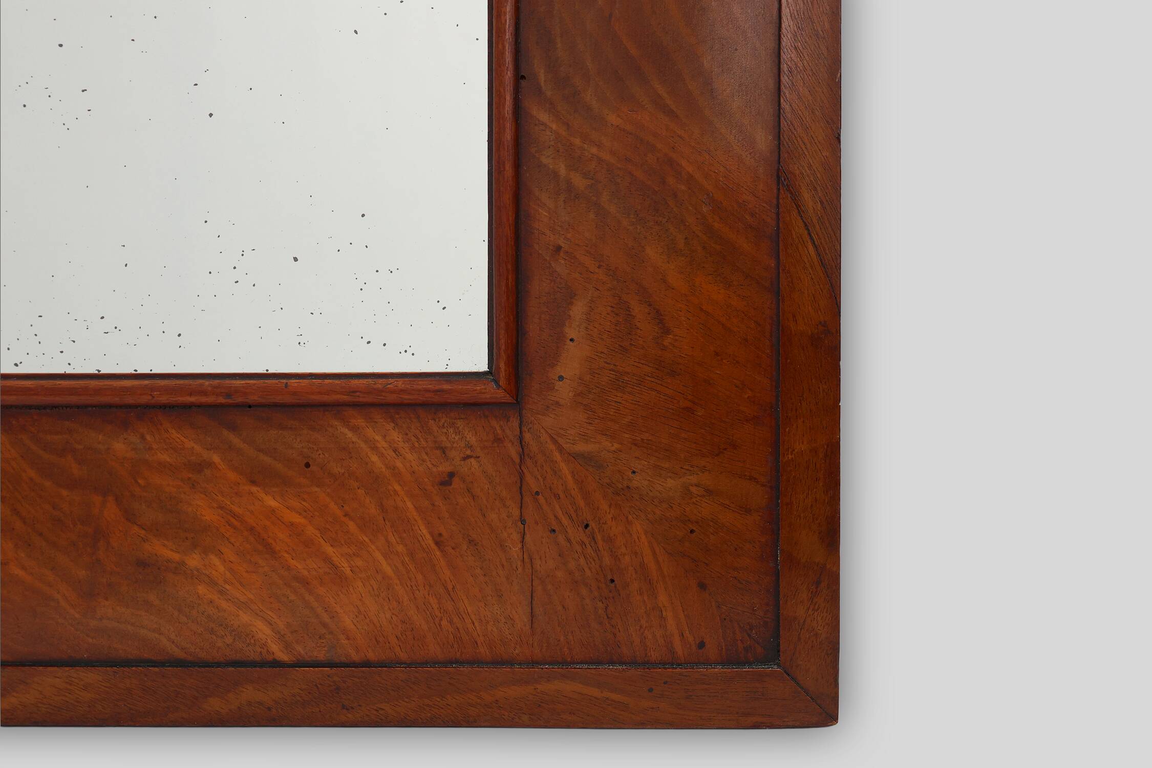 Antique rectangular walnut wall mirror, France ca. 1880