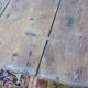 Large antique pine trestle dining table with drawer, Sweden 1780
