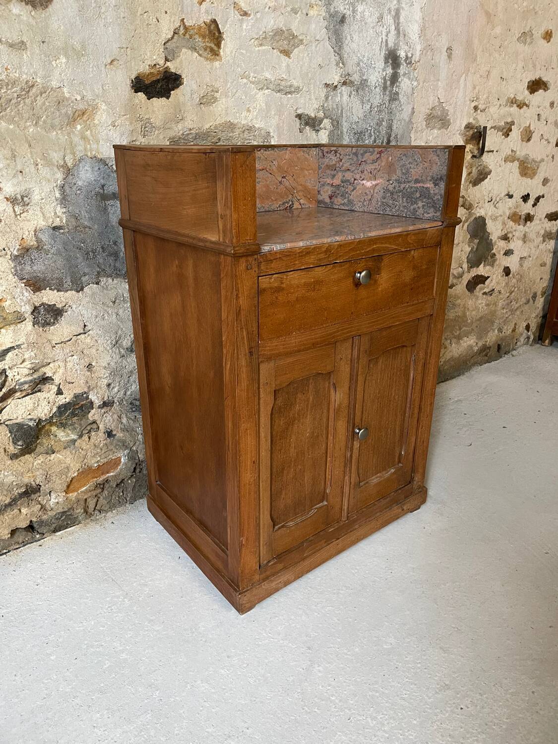 Meuble ancien bois et marbre