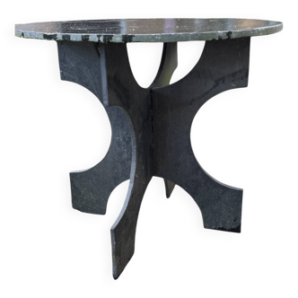 Round slate table, handcrafted by Les Ardoisières Anjou, 19th century