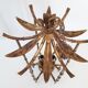 Suspension vintage 1970 pagode faux bambou