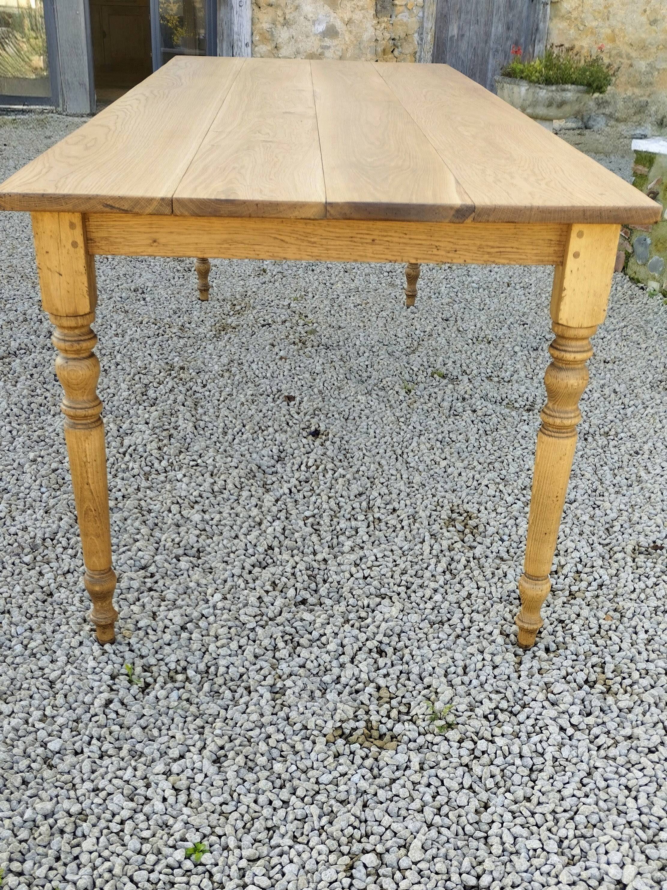 Solid oak farmhouse table