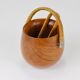 Carl Aubock sugar bowl & tongs, walnut, nickel, cane, no. 3536, 1940s