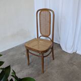 Vintage High Back Bentwood Cane Dining Chair / Thonet Style / Torn Seat