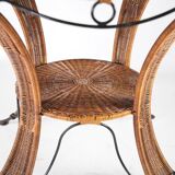 Iron and wicker dining set