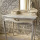 Former white grey patina hairdresser mirror table 2 Shabby chic drawer