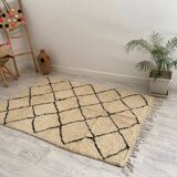 Handmade wool berber rug 196 x 135 cm