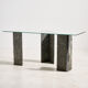 Glass and slate stone console