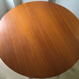 Extended round table in teak 60s