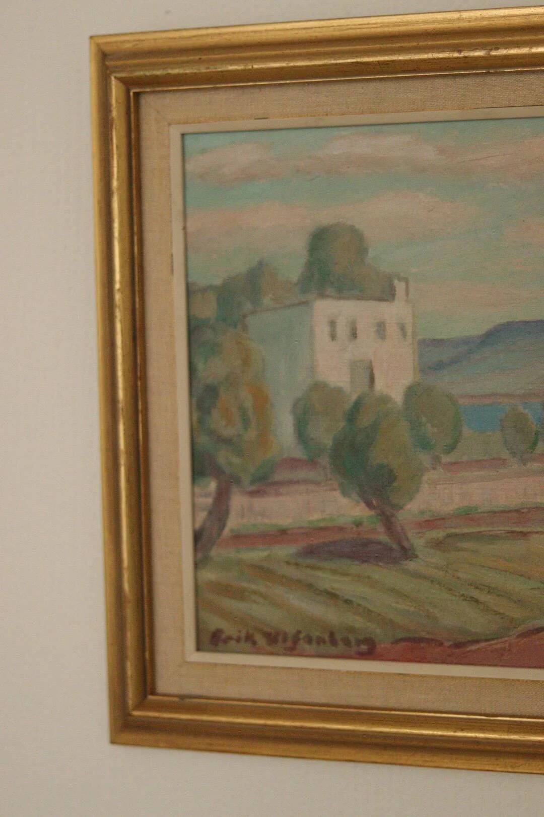 Paysage avec bâtiments par Erik Ulfonberg