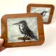 Birds under dish by Bernard Buffet, metal, vintage