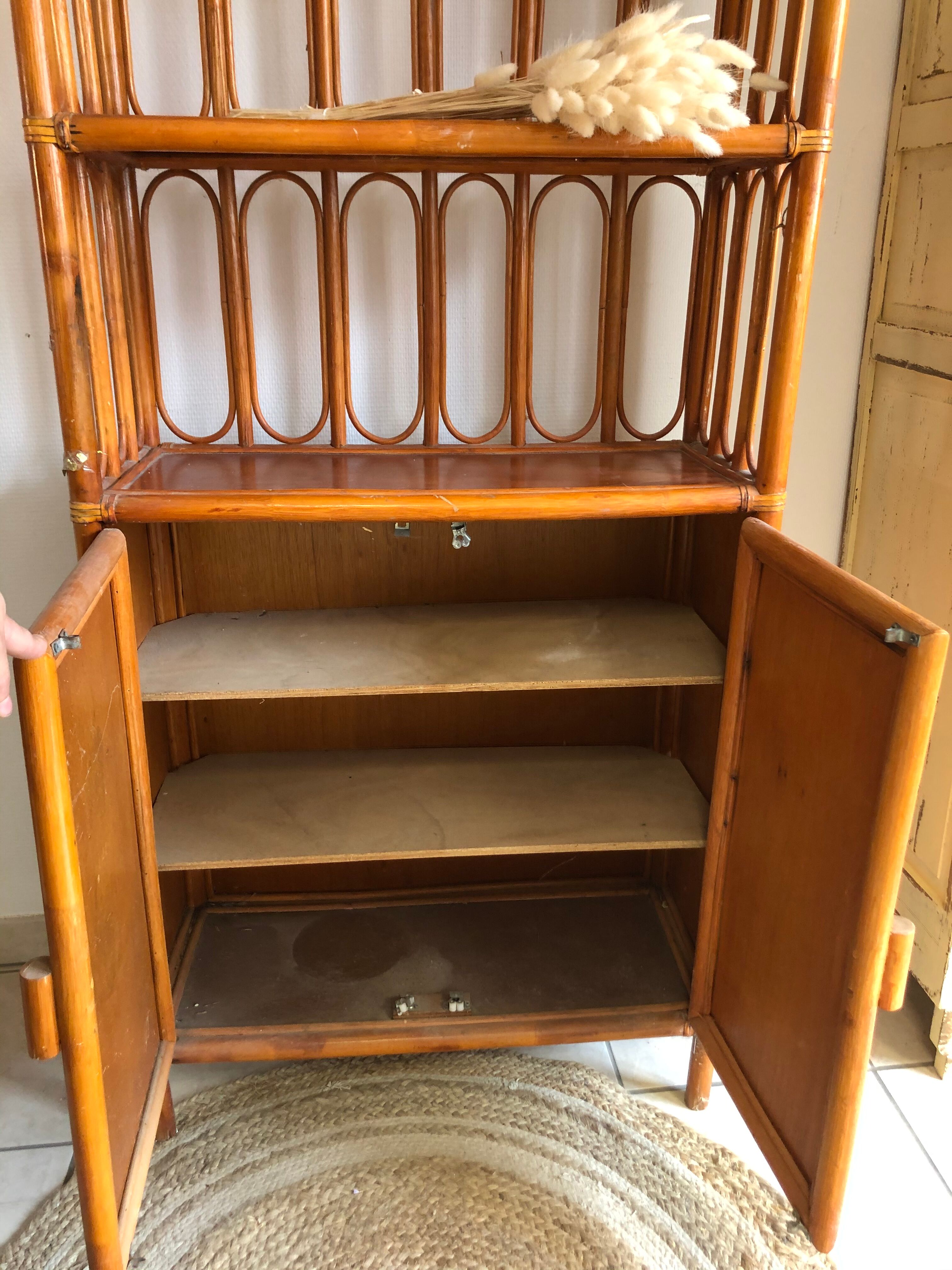 Vintage rattan shelf