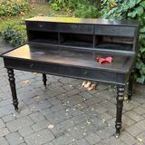 Flat desk louis philippe style in blackened pear tree