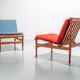 Set of 2 teak lounge chairs by Kai Lyngfeld Larsen Denmark 1960s