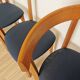 Set of 4 Calligaris Dining Chairs: Mid-Century Italian Design, Blue Fabric