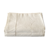 Drap ancien brodé fleurs et jours