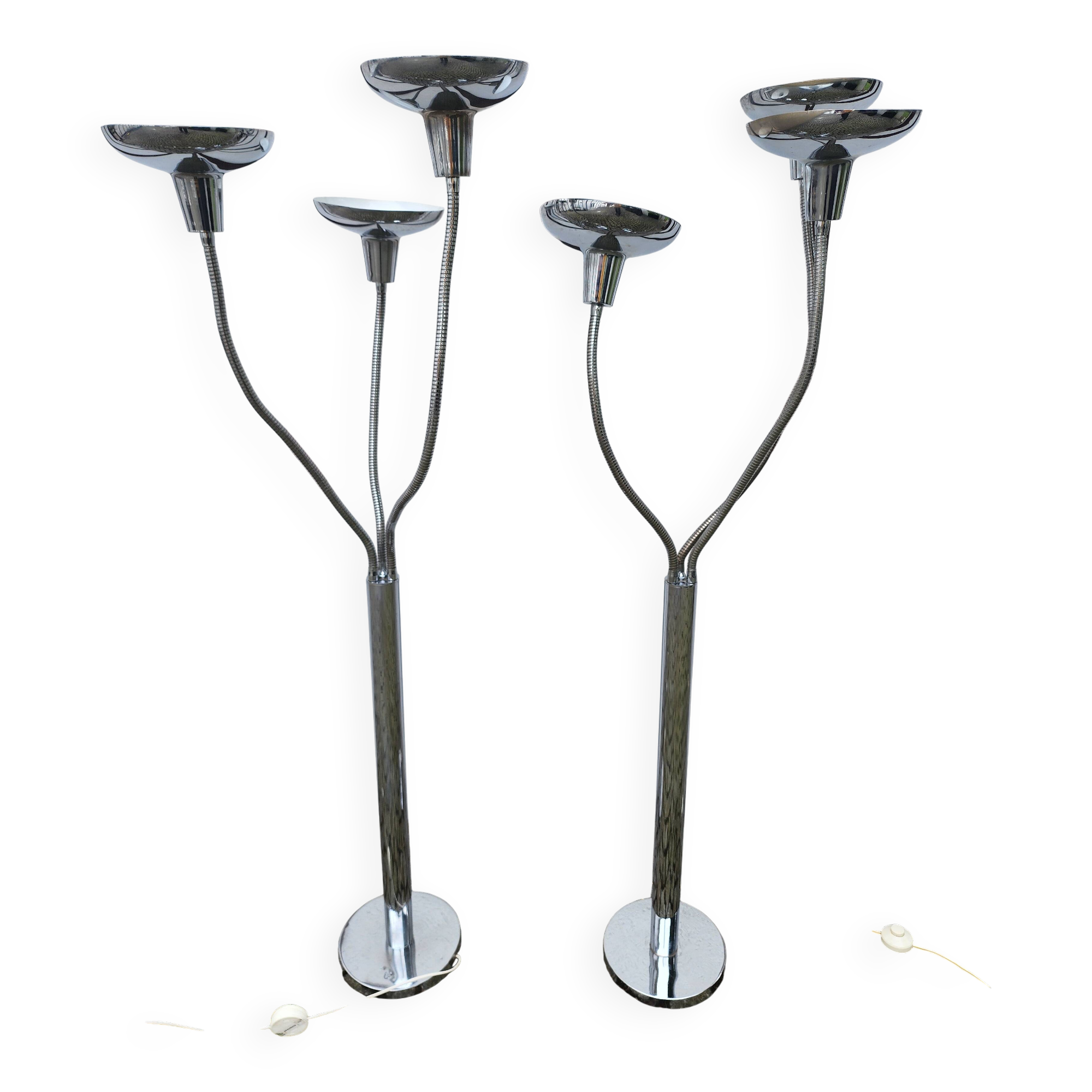 Pair of space age floor lamps