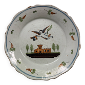 Antique plate in Nevers faience