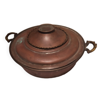 Rotir dish with 18th copper lid and bronze handles