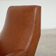 Camel brown imitation leather armchair, France 1960