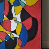 Peinture abstraite sur panneau de bois