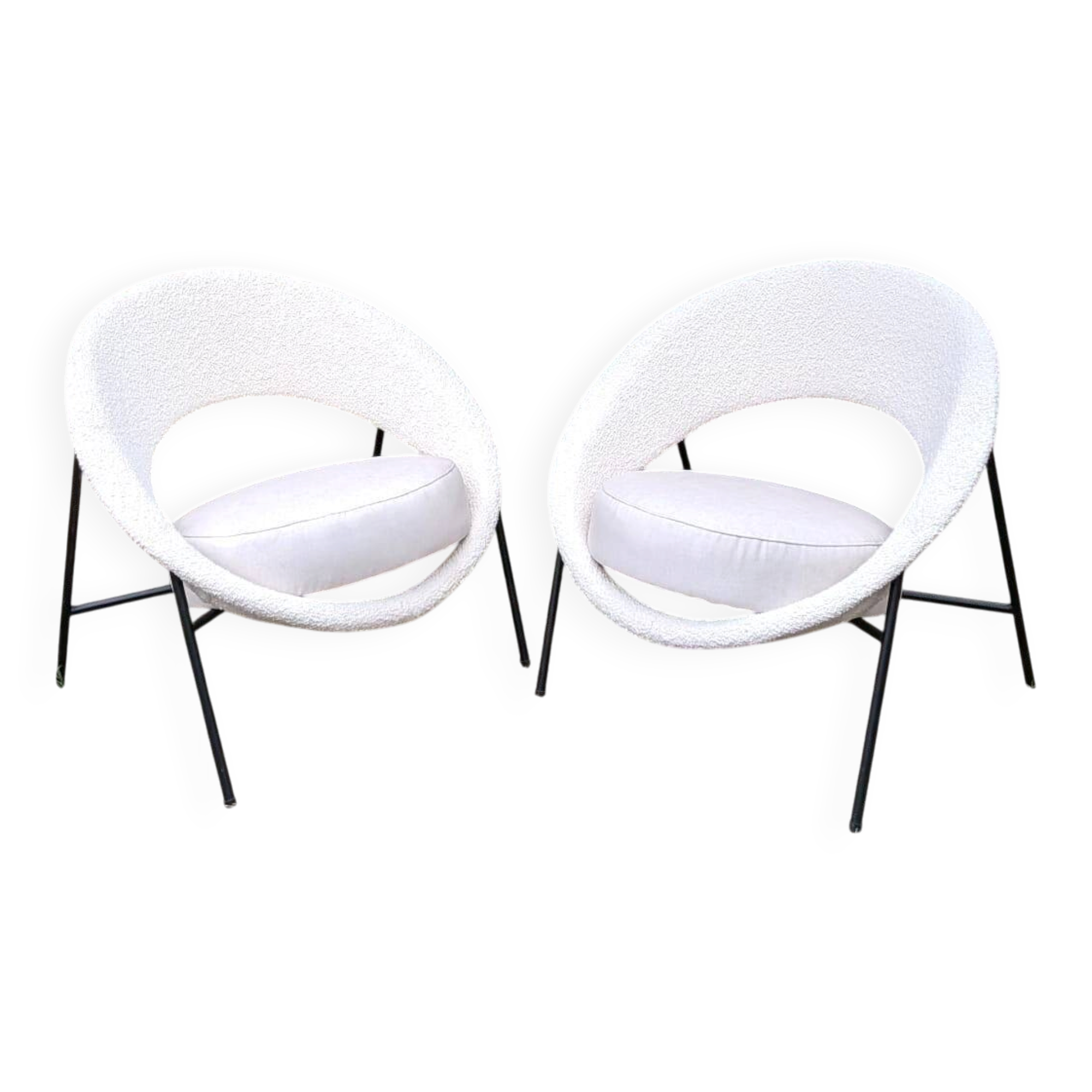 Pair of Saturn armchairs by Geneviève Dangles and Christian Defrance.