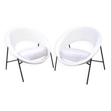 Pair of Saturn armchairs by Geneviève Dangles and Christian Defrance.