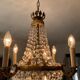 Balloon chandelier in bronze and grapevines 8 lamps