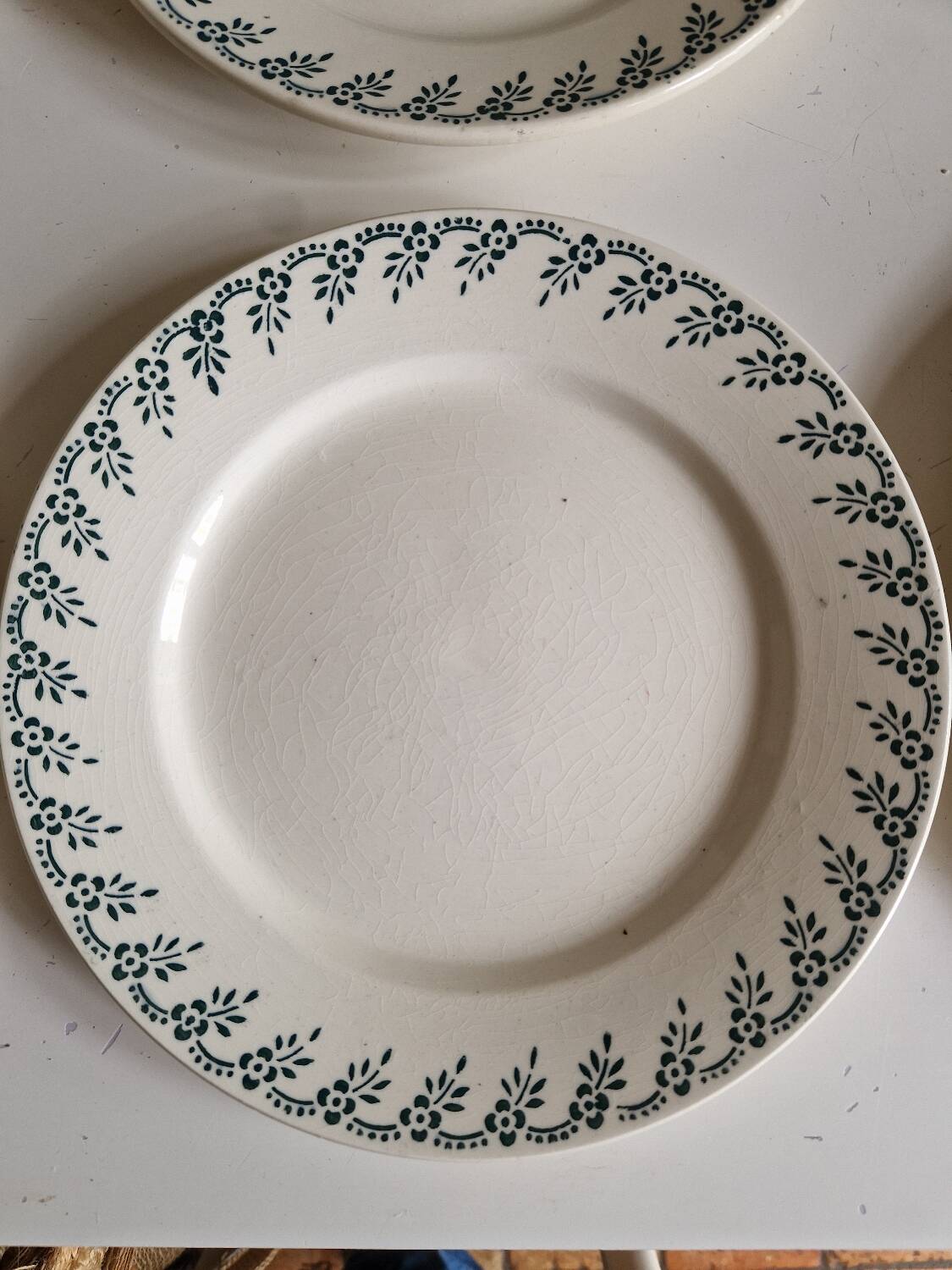 12 assiettes plates Choisy le Roi en terre de fer modèle 1212