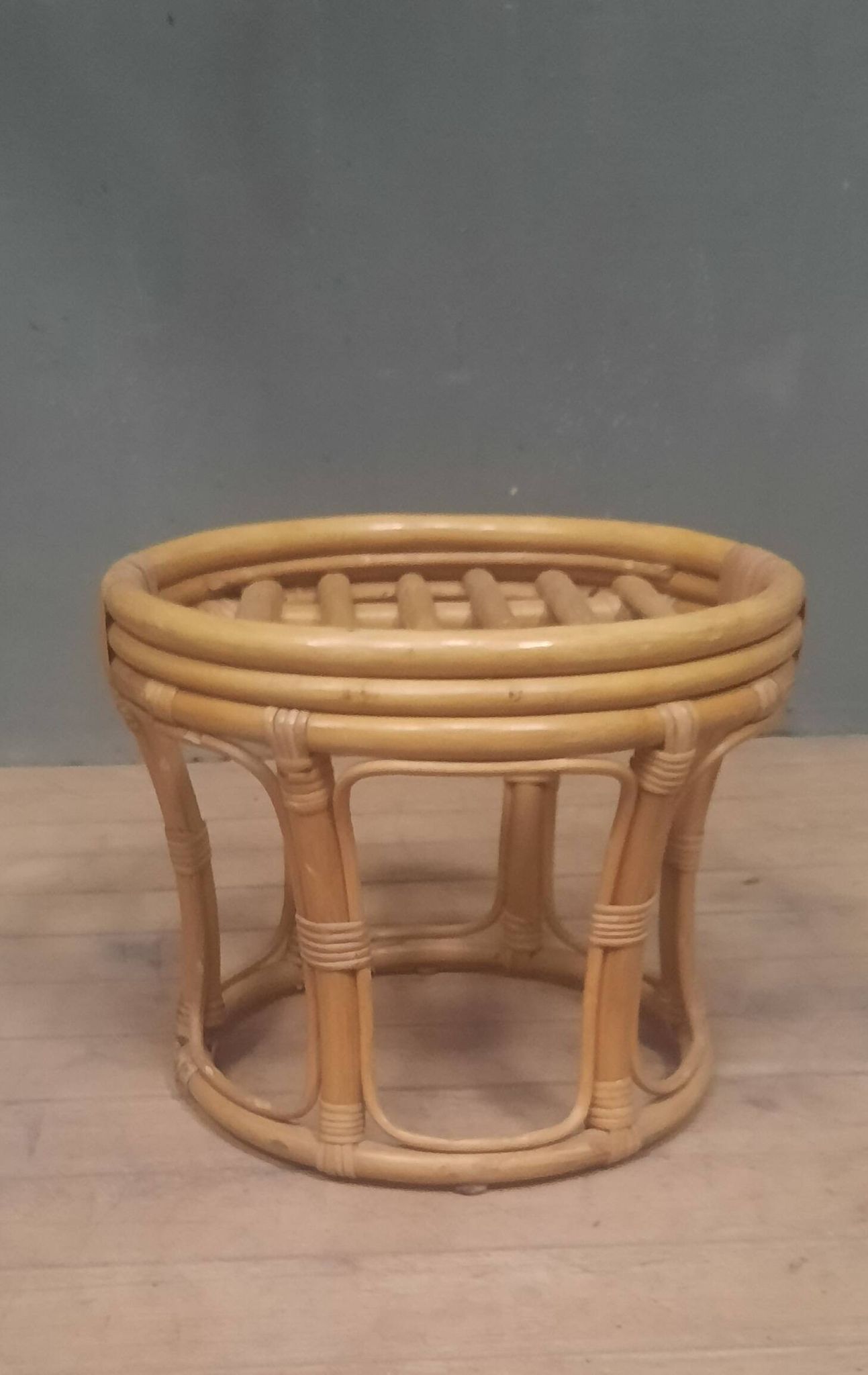 Small low bamboo table