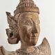 Grande statuette de kinaree, adorant, devi en bois sculpté. Thailande