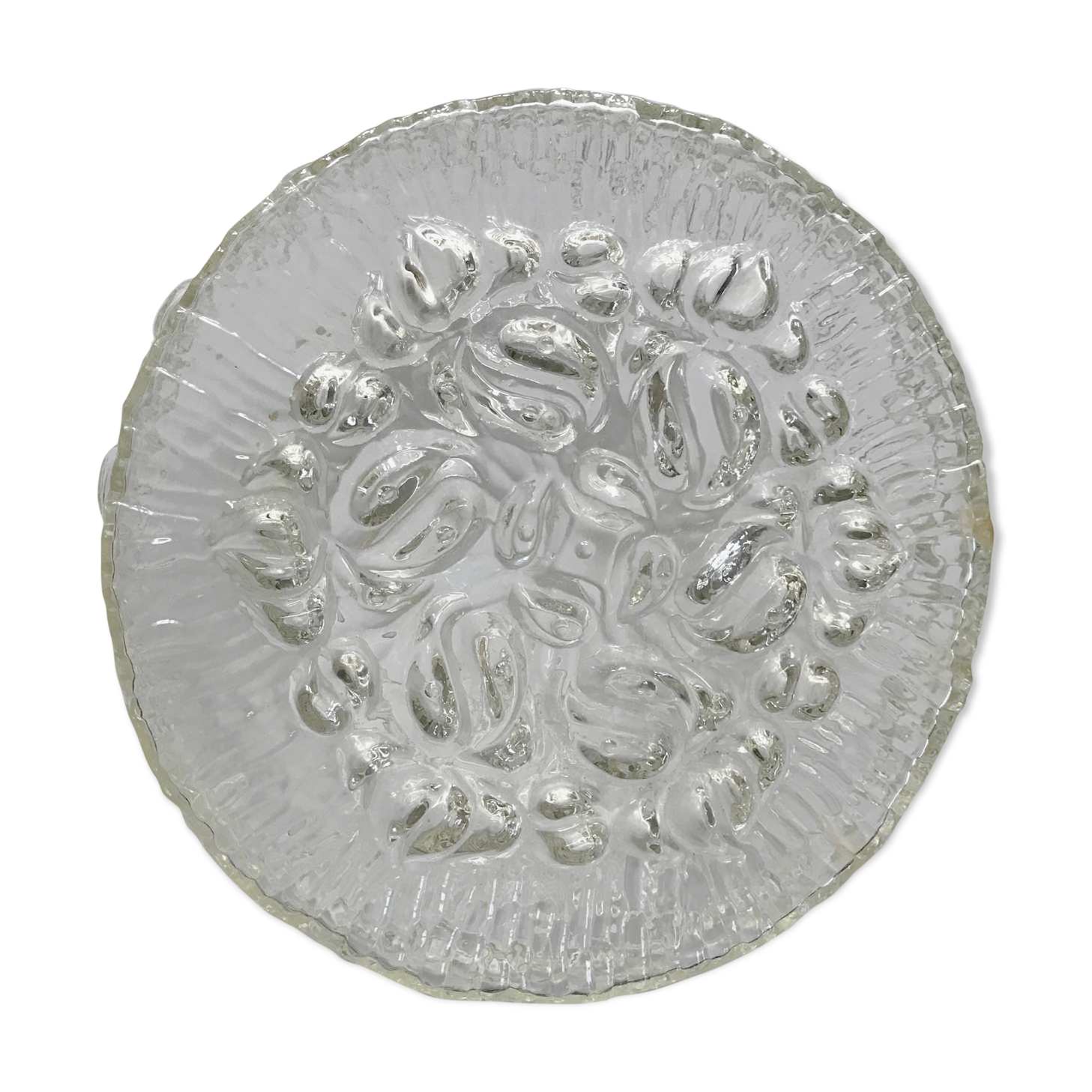 Vintage molded glass ceiling lamp