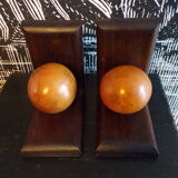Pair of two-tone art deco bookends