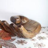 XXL wooden hand tray Vintage 1960 Italy