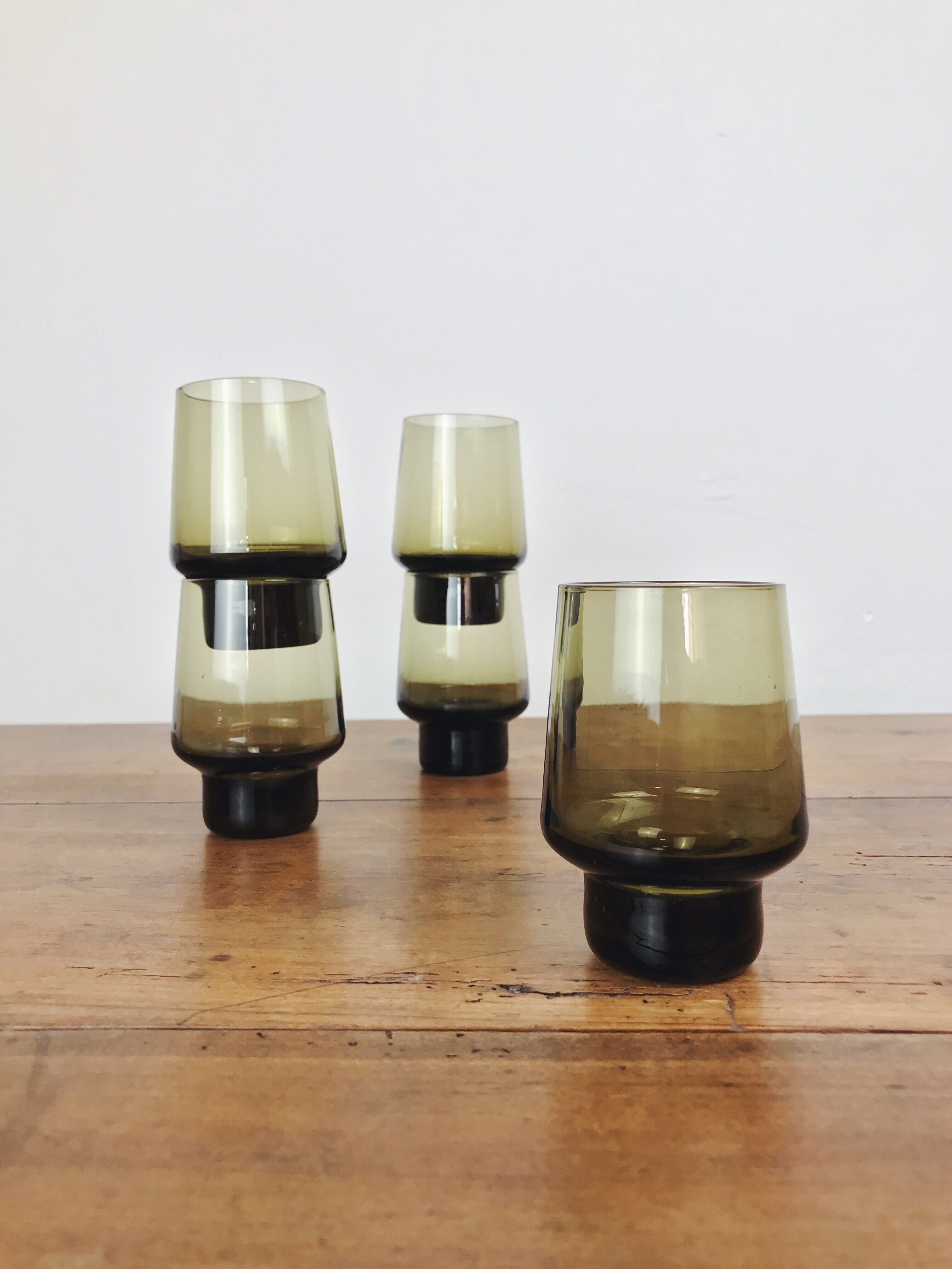 5 liquor glasses/glasses in smoked glass