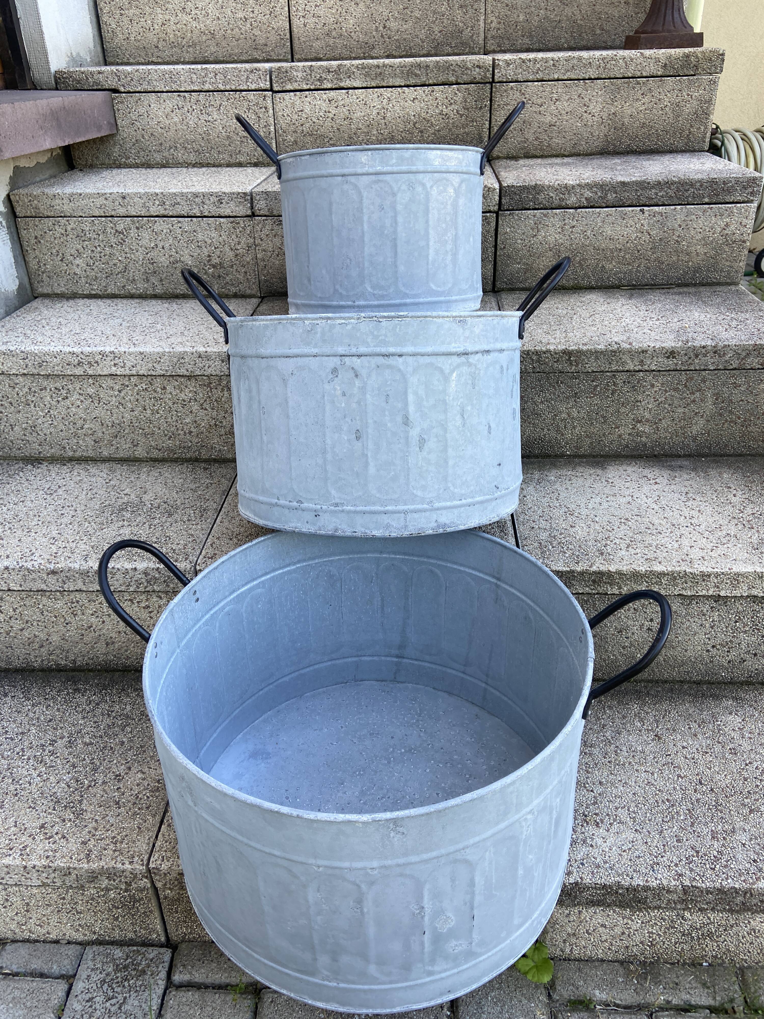 Set of 3 zinc basins